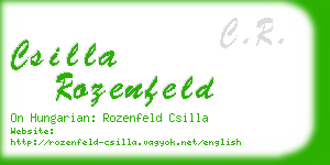 csilla rozenfeld business card